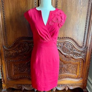 Trina Turk Embellished Sheath Dress (Red, Size 0)